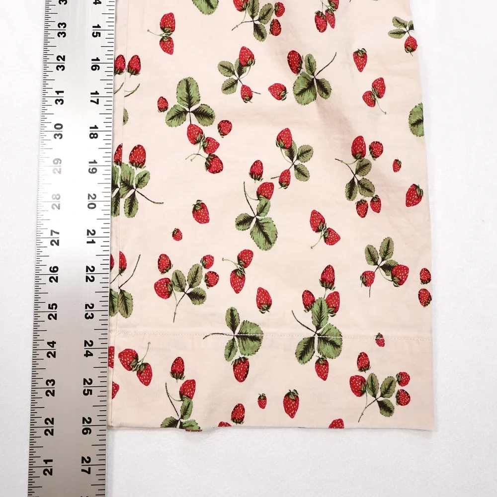 MAEVE ANTHROPOLOGIE Womens 26 Cream Strawberry Print Collete Wide Leg Crop Pants